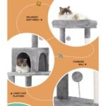 i.Pet Cat Tree Tower Scratching Post Scratcher 143cm Condo House Trees Grey - Image 4
