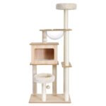 i.Pet Cat Tree Tower Scratching Post Scratcher 142cm Wood Bed Condo House - Image 3