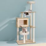i.Pet Cat Tree Tower Scratching Post Scratcher 142cm Wood Bed Condo House - Image 8