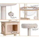 i.Pet Cat Tree Tower Scratching Post Scratcher 142cm Wood Bed Condo House - Image 7