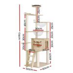 i.Pet Cat Tree Tower Scratching Post Scratcher 174cm Wood Bed Condo House Ladder - Image 2