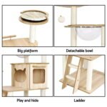 i.Pet Cat Tree Tower Scratching Post Scratcher 174cm Wood Bed Condo House Ladder - Image 6