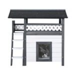 i.Pet Outdoor Cat House Shelter 77cm x 50cm x 73cm Rabbit Hutch Wooden Condo Small Outdoor Cat House - Image 3