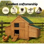 i.Pet Chicken Coop Rabbit Hutch 150cm x 68cm x 96cm Large Chicken Coop House Run Cage Wooden - Image 4