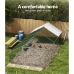 i.Pet Chicken Coop Cage 3x8x2m Galvanised Steel - Image 4