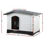 i.Pet Dog Kennel House Extra Large Outdoor Plastic Puppy Pet Cabin Shelter XL Grey - Image 2