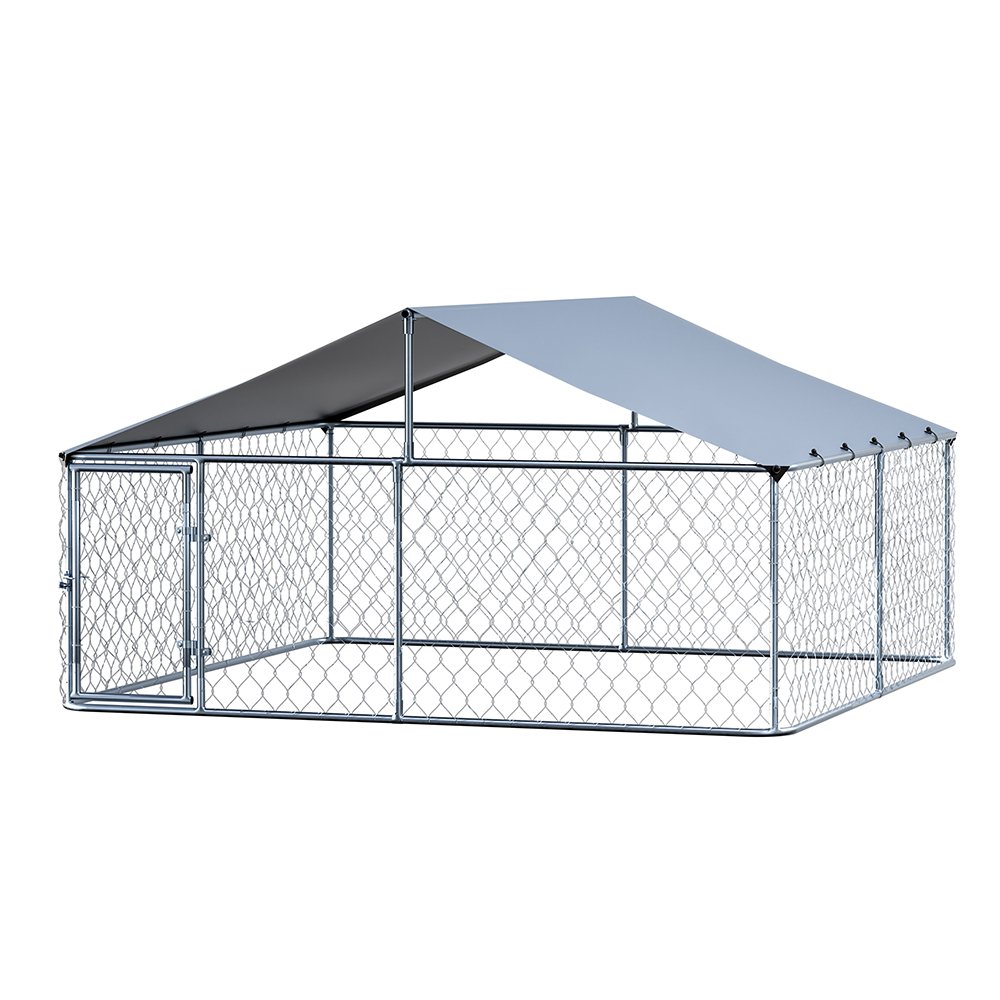 PET-DOG-CAGE-3X3-AB-173371-00.jpg i.Pet Dog Kennel Large House XXL Pet Run Cage Puppy Outdoor Enclosure With Roof - Image 1