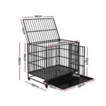 i.Pet Dog Cage Crate Large Puppy Cat Anti-Bite Pet Kennel Wheels w/Tray Metal - Image 2