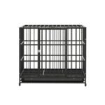 i.Pet Dog Cage Crate Large Puppy Cat Anti-Bite Pet Kennel Wheels w/Tray Metal - Image 3
