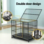 i.Pet Dog Cage Crate Large Puppy Cat Anti-Bite Pet Kennel Wheels w/Tray Metal - Image 5
