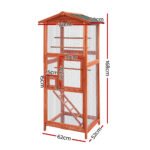 i.Pet Bird Cage 72cm x 60cm x 168cm Pet Cages Large Aviary Parrot Carrier Travel Canary Wooden XL - Image 2