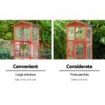 i.Pet Bird Cage 72cm x 60cm x 168cm Pet Cages Large Aviary Parrot Carrier Travel Canary Wooden XL - Image 5