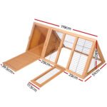 i.Pet Rabbit Hutch Chicken Coop 119cm x 51cm x 44cm Chicken Coop Large Run Wooden Cage Outdoor - Image 2