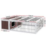 i.Pet Rabbit Hutch 124cm x 90cm x 35cm Chicken Coop Large Outdoor Wooden Run Cage House - Image 2