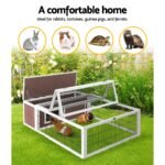 i.Pet Rabbit Hutch 124cm x 90cm x 35cm Chicken Coop Large Outdoor Wooden Run Cage House - Image 4