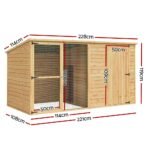 i.Pet Dog Kennel Extra Large 2.28M Wooden House Bed Outdoor Pet Puppy Cabin Log - Image 2