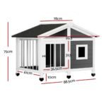 i.Pet Dog Kennel House Large Wooden Outdoor Pet Kennels Indoor Puppy Cabin Home - Image 2