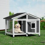 i.Pet Dog Kennel House Large Wooden Outdoor Pet Kennels Indoor Puppy Cabin Home - Image 7