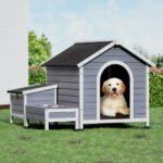 i.Pet Dog Kennel House Large Wooden Outdoor Pet Kennels Indoor Puppy Cabin - Image 7