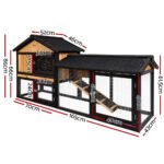 i.Pet Chicken Coop Rabbit Hutch 165cm x 43cm x 86cm Chicken Coop Large Run House Cage Wooden Outdoor - Image 2