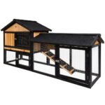i.Pet Chicken Coop Rabbit Hutch 165cm x 43cm x 86cm Chicken Coop Large Run House Cage Wooden Outdoor - Image 3