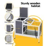 i.Pet Rabbit Hutch Chicken Coop 97cm x 49cm x 86cm Chicken Coop Large Run Wooden Outdoor Cage House - Image 5