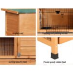 i.Pet Rabbit Hutch Chicken Coop 91.5cm x 46cm x 116.5cm Chicken Coop Large House Cage Run Wooden Outdoor - Image 6