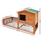 i.Pet Chicken Coop Rabbit Hutch 155cm x 49cm x 90cm Large Chicken Coop Wooden Run Cage House Outdoor - Image 2
