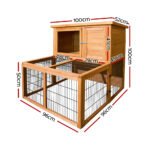 i.Pet Chicken Coop Rabbit Hutch 96cm x 96cm x 100cm Large Chicken Coop Run Wooden Cage Outdoor House - Image 2