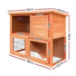 i.Pet Chicken Coop Rabbit Hutch 88cm x 40cm x 76cm Large Chicken Coop House Run Wooden Cage Outdoor - Image 2