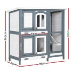 i.Pet Rabbit Hutch Chicken Coop 98cm x 45cm x 92cm Chicken Coop Large Wooden House Run Cage Outdoor - Image 2