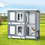 i.Pet Rabbit Hutch Chicken Coop 98cm x 45cm x 92cm Chicken Coop Large Wooden House Run Cage Outdoor