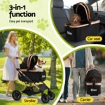 i.Pet Pet Dog Stroller Pram Large Cat Carrier Travel Pushchair Foldable 4 Wheels - Image 2