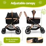 i.Pet Pet Dog Stroller Pram Large Cat Carrier Travel Pushchair Foldable 4 Wheels - Image 4