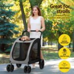 i.Pet Pet Stroller Dog Pram Large Carrier Cat Travel Foldable Strollers 4 Wheels Trolley - Image 4