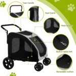 i.Pet Pet Stroller Dog Pram Large Carrier Cat Travel Foldable Strollers 4 Wheels Trolley - Image 8