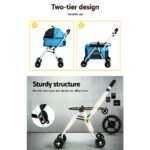 i.Pet Pet Stroller Dog Pram Large Cat Carrier Travel Foldable 4 Wheels Double - Image 5