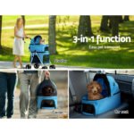 i.Pet Pet Stroller Dog Pram Large Cat Carrier Travel Foldable 4 Wheels Double - Image 6