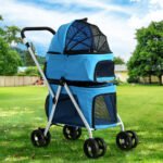 i.Pet Pet Stroller Dog Pram Large Cat Carrier Travel Foldable 4 Wheels Double - Image 8