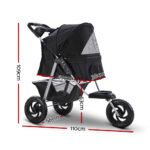 i.Pet Pet Stroller Dog Pram Large Cat Carrier Travel 3 Wheels Foldable Pushchair - Image 2