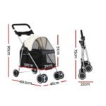 i.Pet Pet Stroller Pram Dog Cat Carrier Cage Large Travel Pushchair Foldable 4 Wheels - Image 2