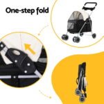 i.Pet Pet Stroller Pram Dog Cat Carrier Cage Large Travel Pushchair Foldable 4 Wheels - Image 4