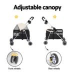 i.Pet Pet Stroller Pram Dog Cat Carrier Cage Large Travel Pushchair Foldable 4 Wheels - Image 5