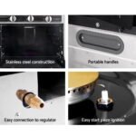 Devanti Portable Gas Oven LPG Silver - Image 4