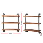 Artiss Floating DIY Pipe Shelf 3 Tiers - IRMA - Image 2