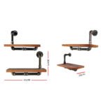 Artiss Floating DIY Pipe Shelf 3 Tiers - IONA - Image 2