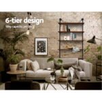 Artiss Floating DIY Pipe Shelf 6 Tiers - IRA - Image 5