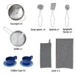 Keezi Kids Kitchen Playset 2-Piece Wooden Pretend Play Coffee Maker Toy 80CM White - Image 4