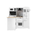 Keezi Kids Kitchen Play Set Wooden Pretend Toys Cooking Children Fridge White - Image 3
