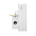 Keezi Kids Kitchen Play Set Wooden Pretend Toys Cooking Children Fridge White - Image 4